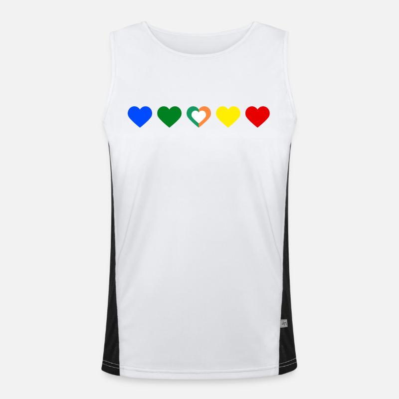 1D Love - Men's Functional Contrast Tank Top - white/black