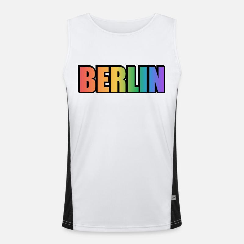 Schwules Berlin Funktionelles Kontrast-Tank Top für Männer 
