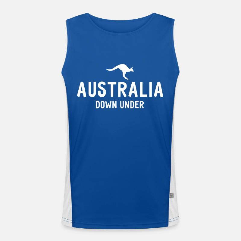 Australia - Down Under - Australien - Känguru Funktionelles Kontrast-Tank Top für Männer 