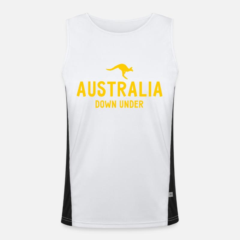 Australia - Down Under - Australia - Kangaroo - Men's Functional Contrast Tank Top  - white/black