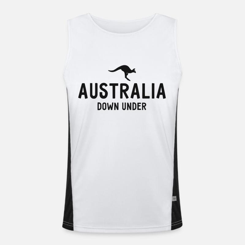 Australia - Down Under - Australien - Känguru Funktionelles Kontrast-Tank Top für Männer 