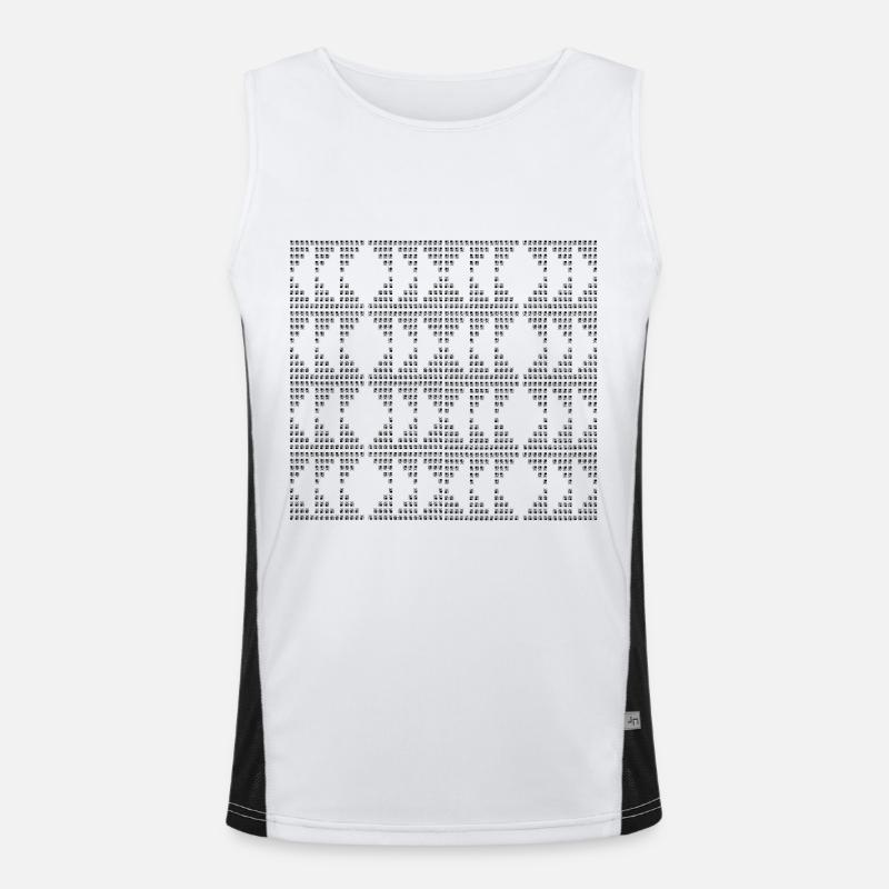 Unique D-pattern - Men's Functional Contrast Tank Top  - white/black