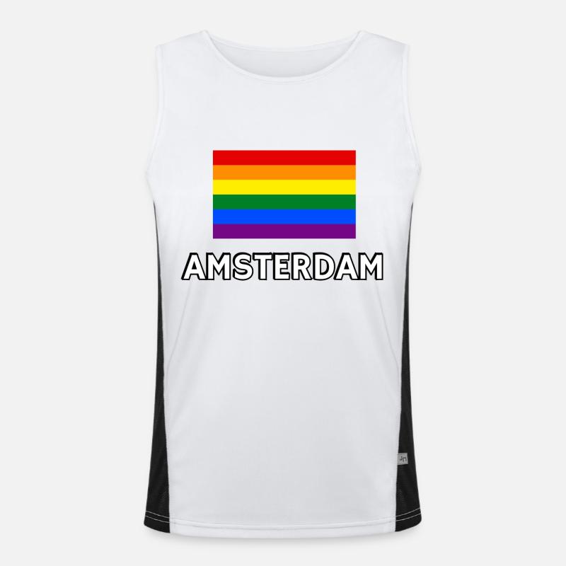 Pride Flag Amsterdam Men's Functional Contrast Tank Top 