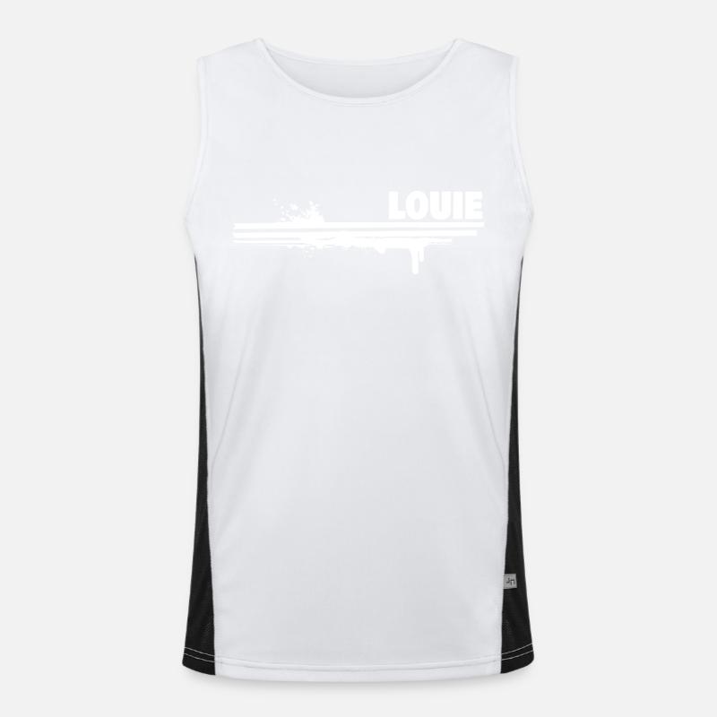 Gift for Louie - Men's Functional Contrast Tank Top  - white/black