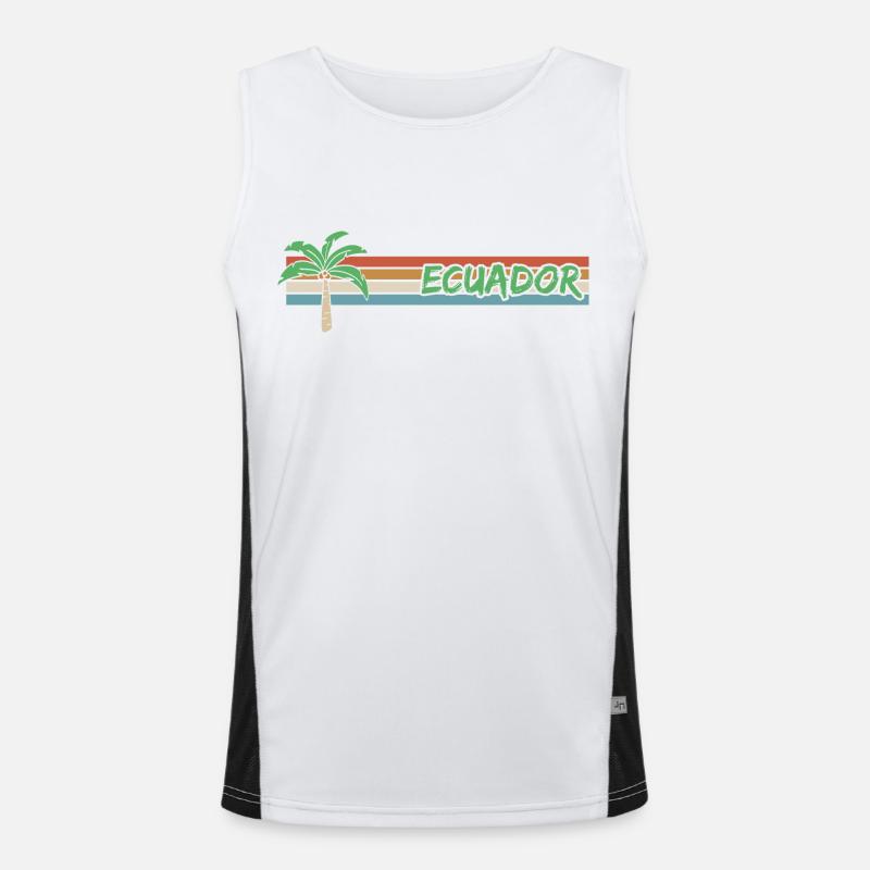 Gift for Ecuador - Men's Functional Contrast Tank Top  - white/black