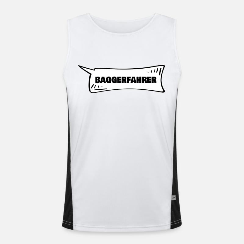 Speech bubble excavator driver - Men's Functional Contrast Tank Top  - white/black