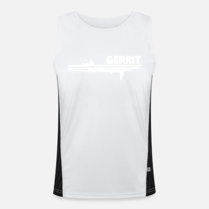 Gift for Gerrit - Men's Functional Contrast Tank Top  - white/black