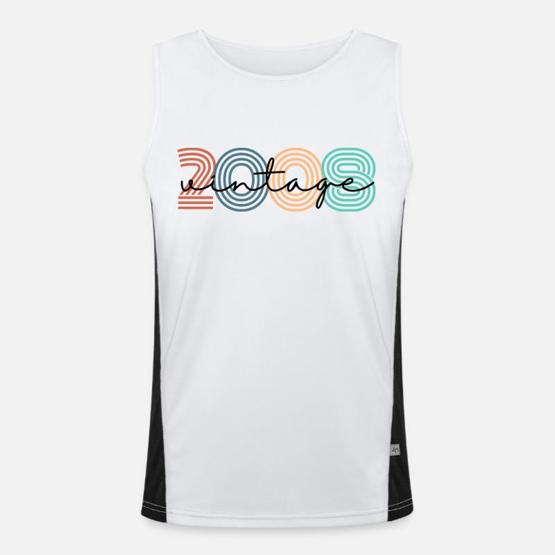 2008 Vintage Retro Funktionelles Kontrast-Tank Top für Männer 