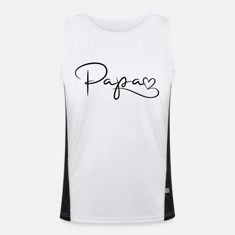 Papa Schrift mit Herz Funktionelles Kontrast-Tank Top für Männer 