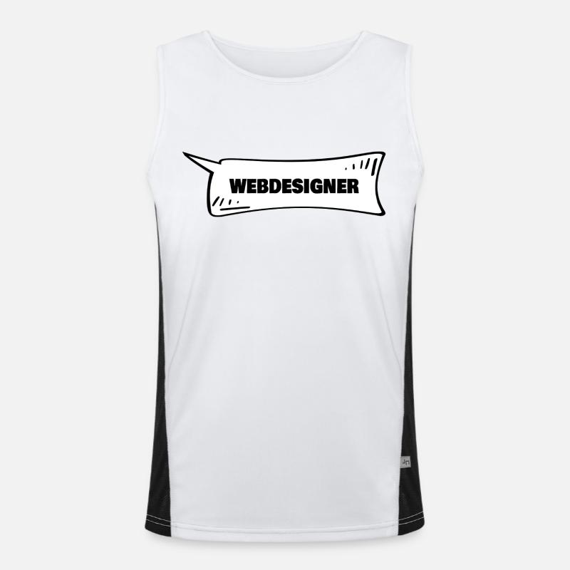 Speech Bubble Web Designer - Men's Functional Contrast Tank Top  - white/black