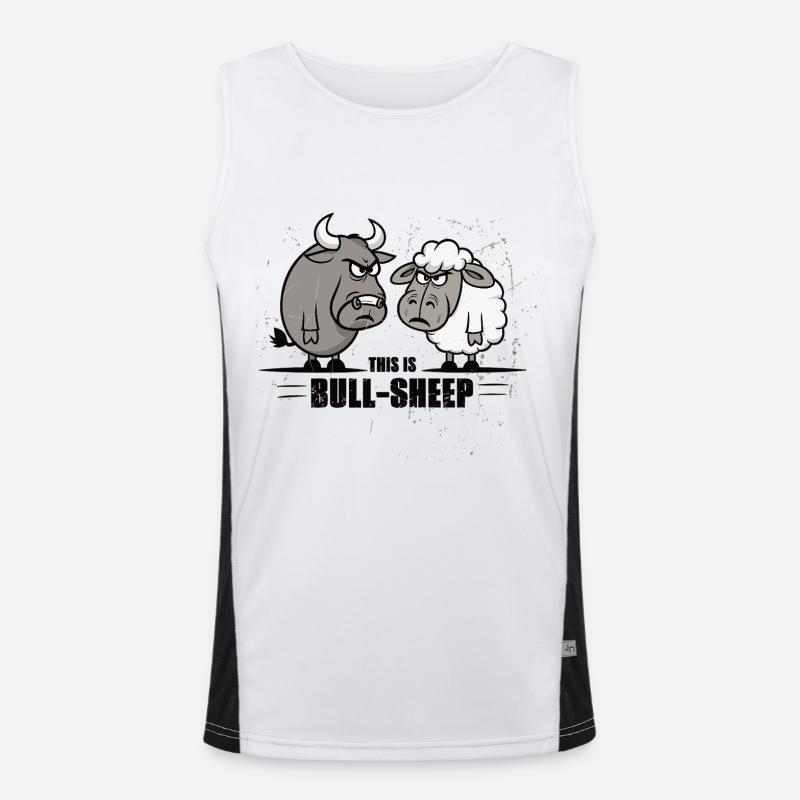 C’est Bull-Sheep - Conception de jeu de mots amusante Débardeur respirant contrasté Homme 
