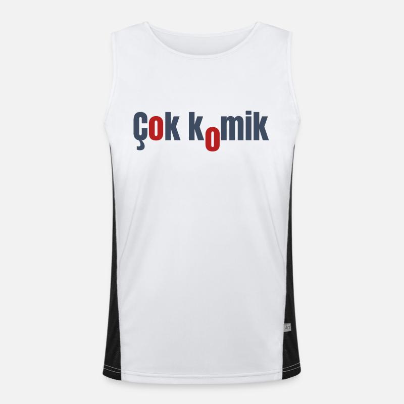 Cok Comic Grey Red - Men's Functional Contrast Tank Top  - white/black