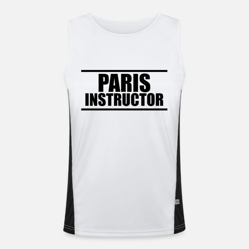 Paris Instructor - Men's Functional Contrast Tank Top  - white/black