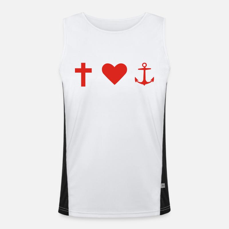 glaube, liebe, hoffnung Funktionelles Kontrast-Tank Top für Männer 