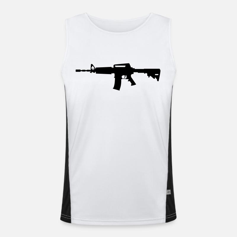 Rifle M-16 - Men's Functional Contrast Tank Top  - white/black