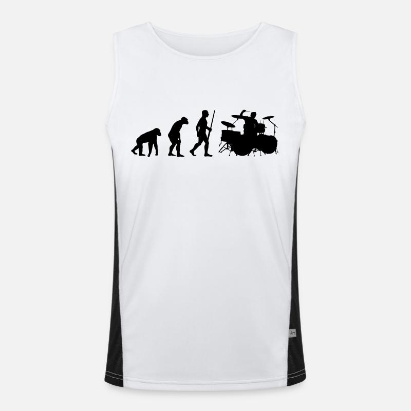 Drummer Evolution Funktionelles Kontrast-Tank Top für Männer 
