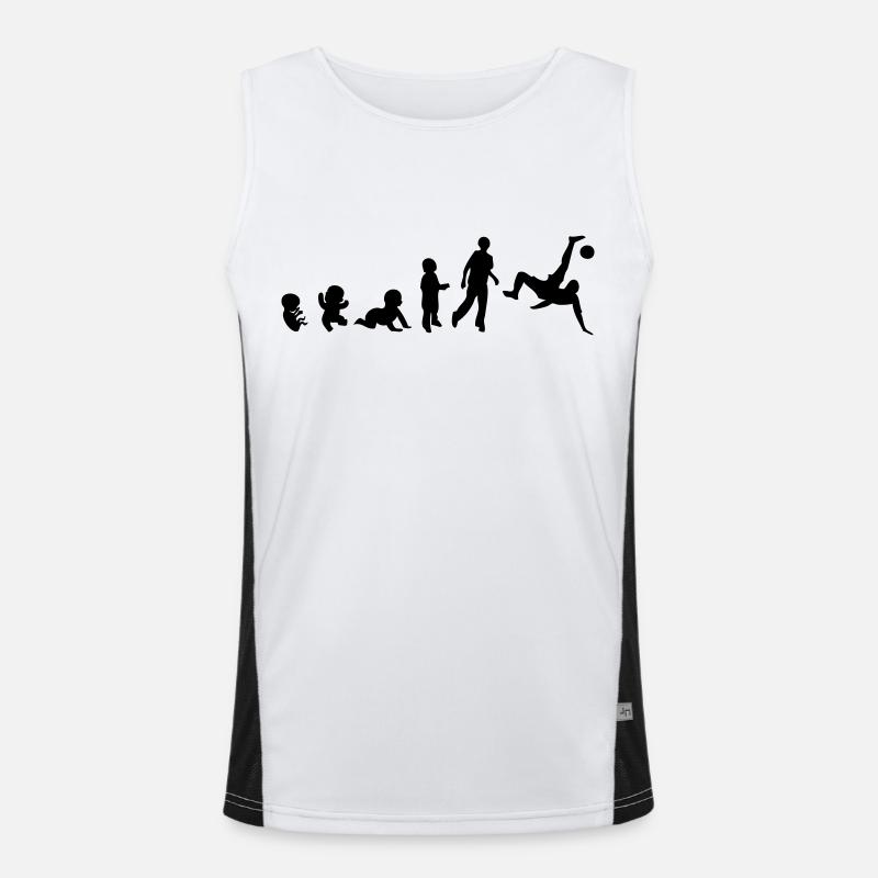 Evolution Mensch Männer Sport Fußball Blei Funktionelles Kontrast-Tank Top für Männer 
