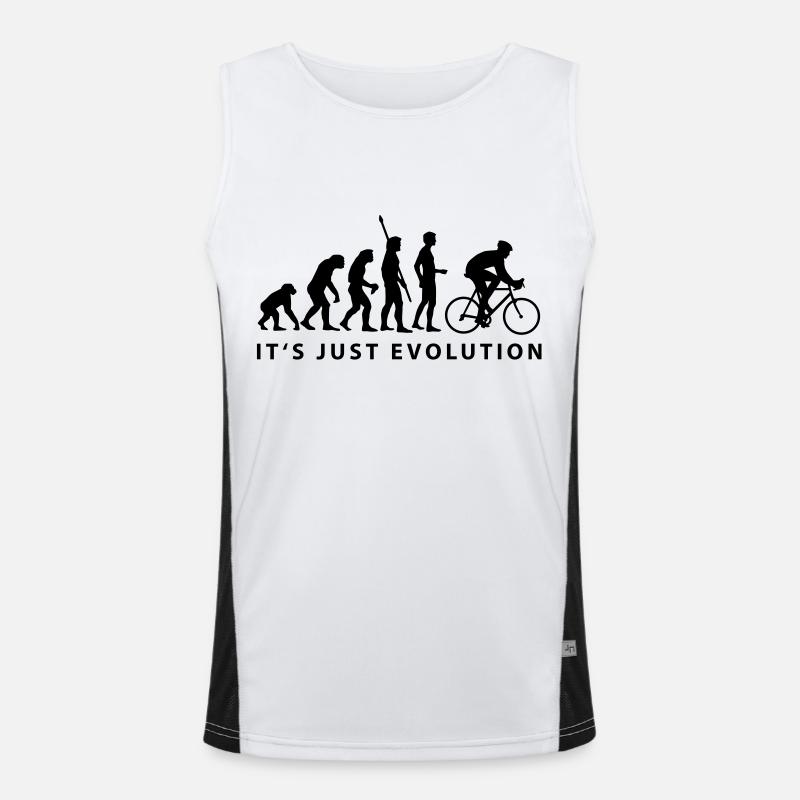 evolution_radfahrer_b - Men's Functional Contrast Tank Top  - white/black