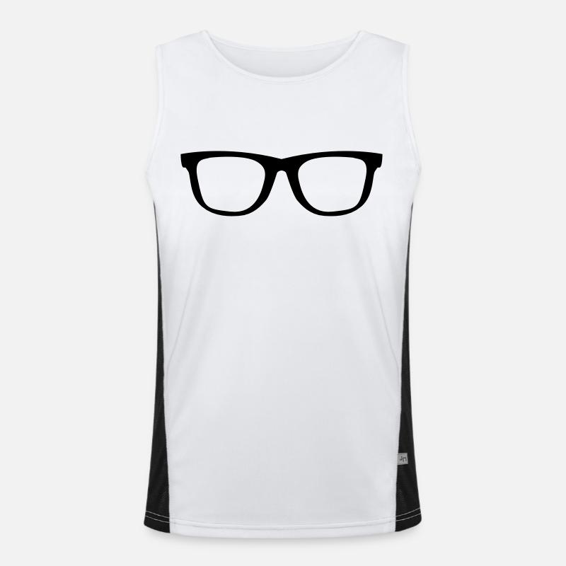 spectacles - Men's Functional Contrast Tank Top  - white/black