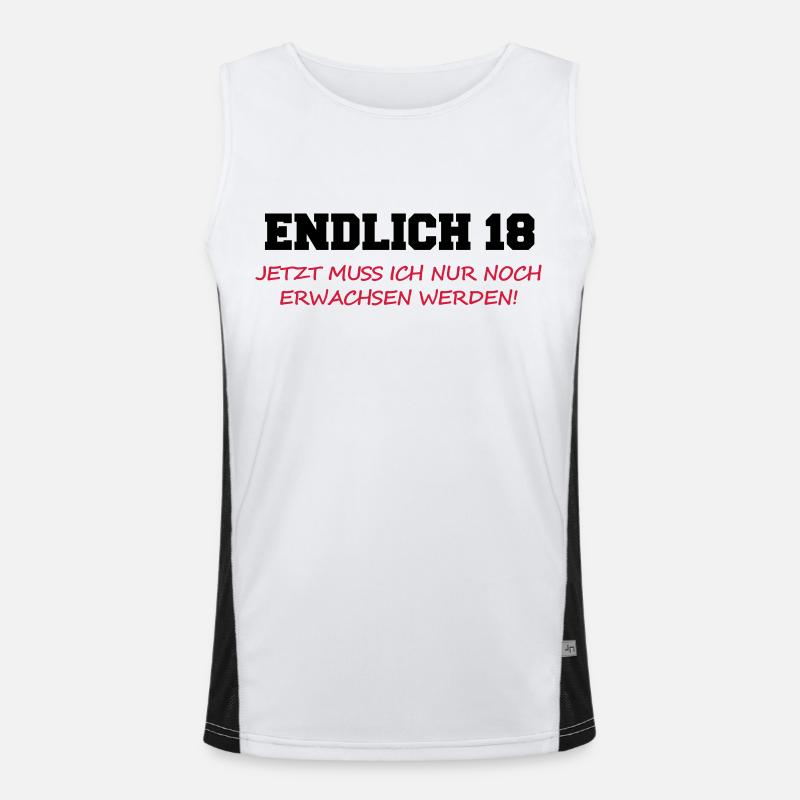 Endlich 18 Geburtstag Erwachsen werden Spruch Funktionelles Kontrast-Tank Top für Männer 