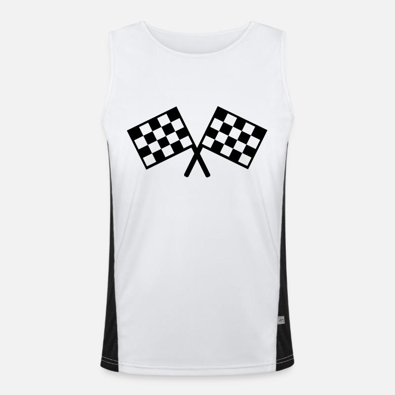 drapeaux - course automobile Débardeur respirant contrasté Homme 