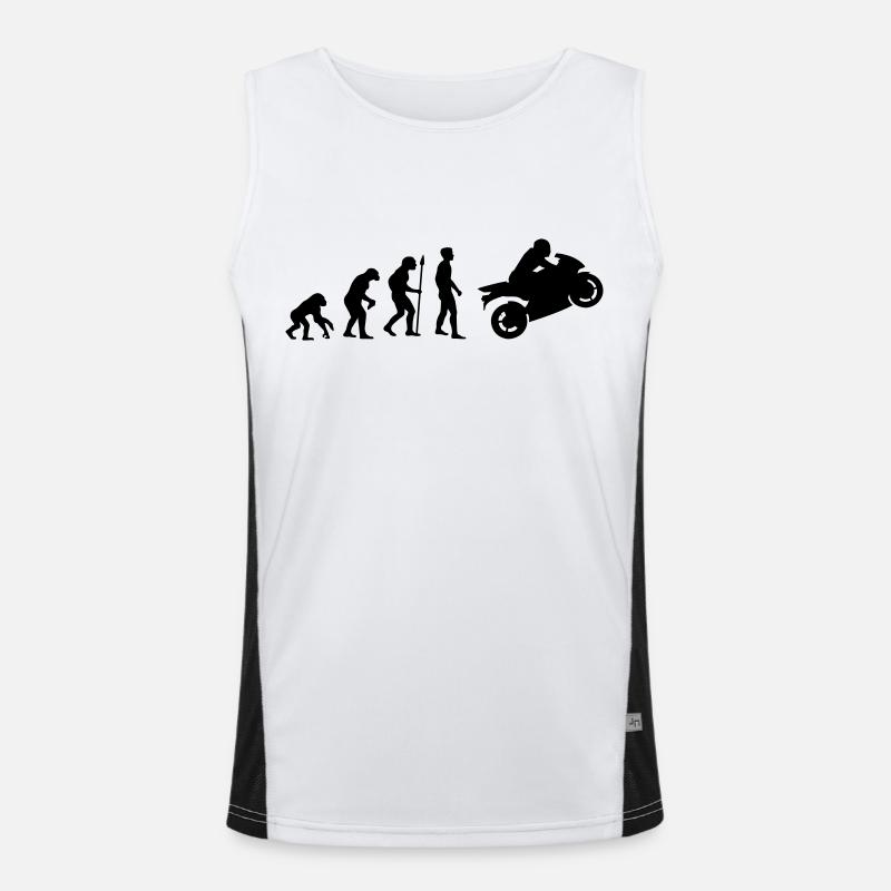 evolution_biker__f1 - Men's Functional Contrast Tank Top  - white/black