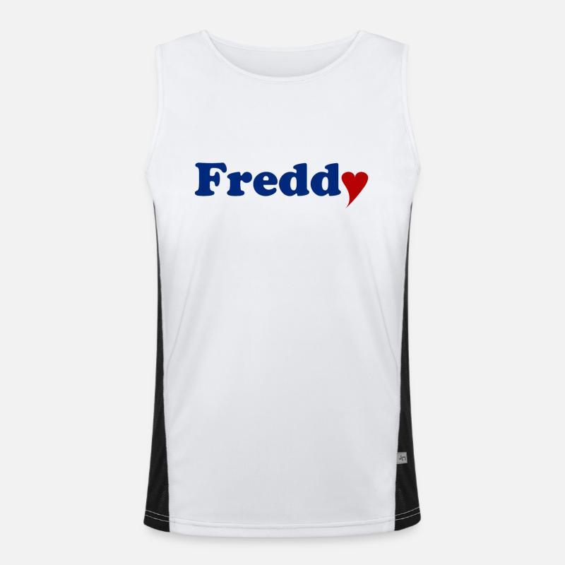Freddy mit Herz Funktionelles Kontrast-Tank Top für Männer 