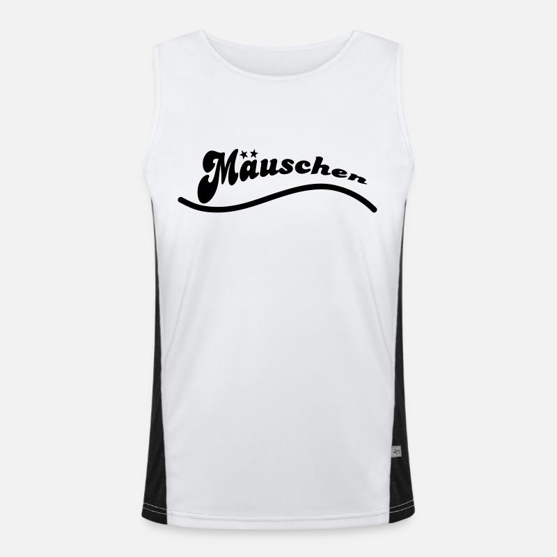 little mouse - Men's Functional Contrast Tank Top  - white/black