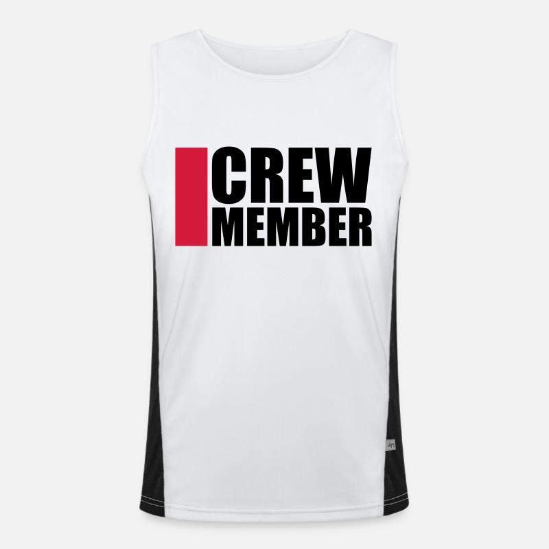 Cool Crew Member Logo-Design - Men's Functional Contrast Tank Top  - white/black