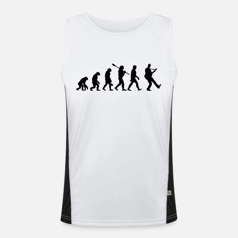 Evolutionary guitar - Men's Functional Contrast Tank Top  - white/black