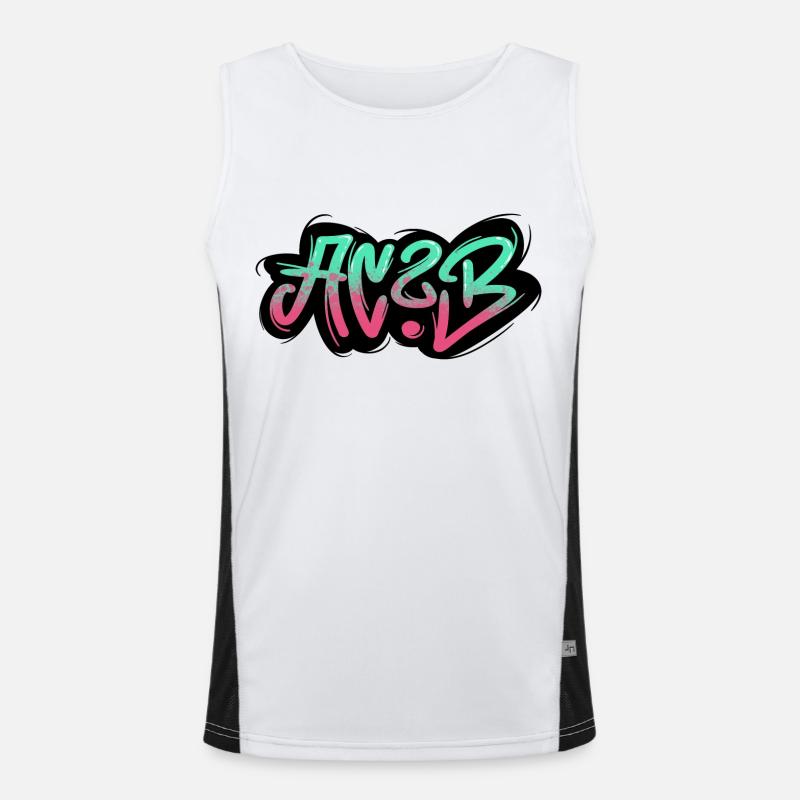 Graffiti Letters Men's Functional Contrast Tank Top 
