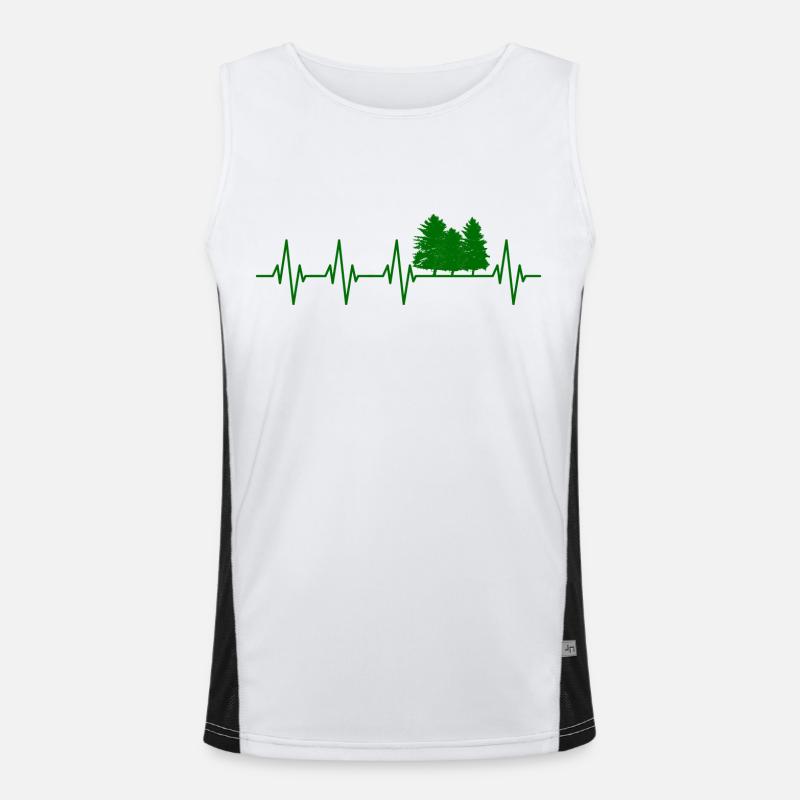 Forest heartbeat tree Men's Functional Contrast Tank Top 
