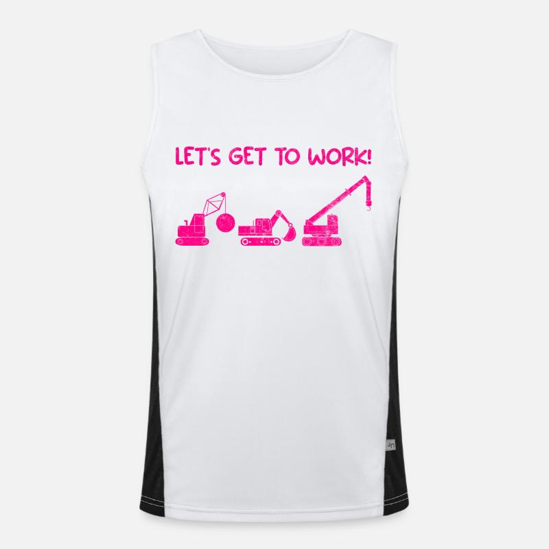 Bagger Baustelle Bauarbeiterin Mädchen I Geschenk Funktionelles Kontrast-Tank Top für Männer 