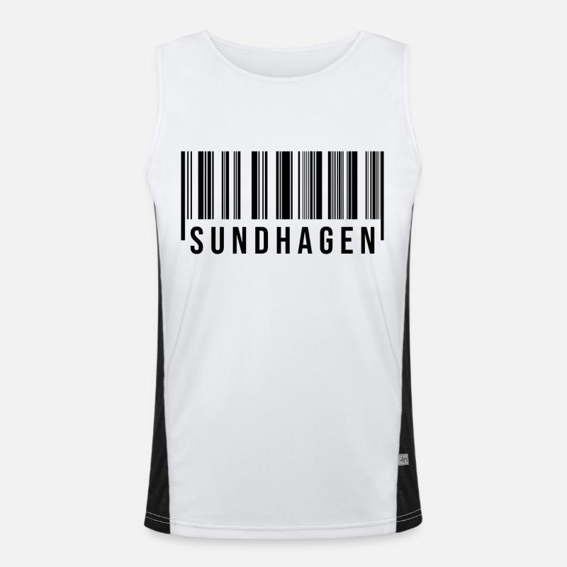 Sundhagen Strichcode Funktionelles Kontrast-Tank Top für Männer 