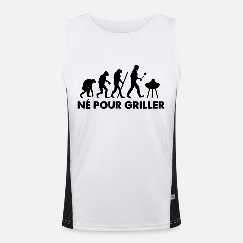 Né pour griller Évolution Débardeur respirant contrasté Homme 