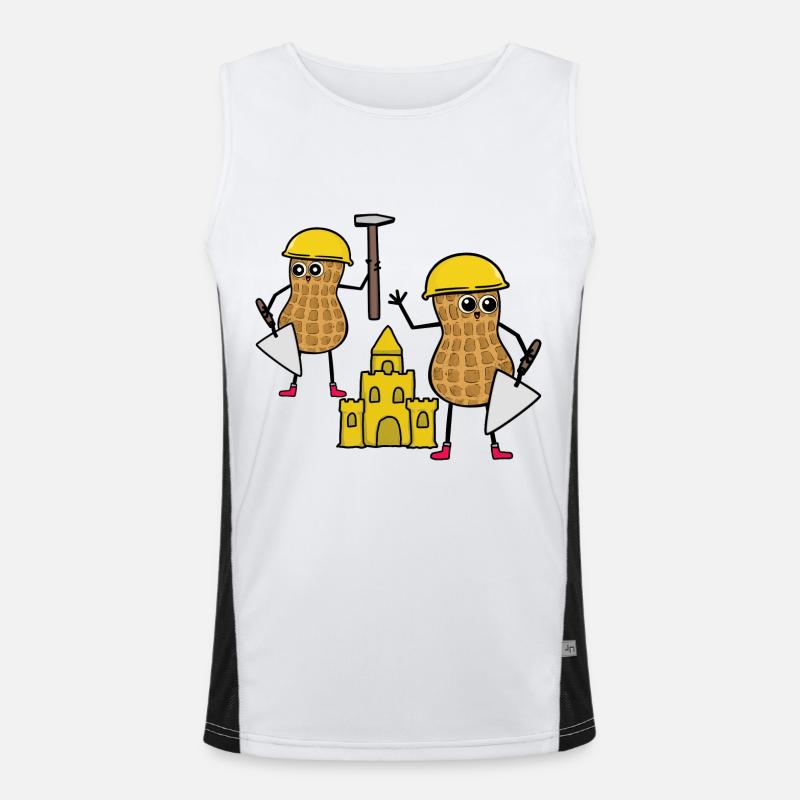 Artisan cacahuète château de sable Mason construire constructeur Débardeur respirant contrasté Homme 