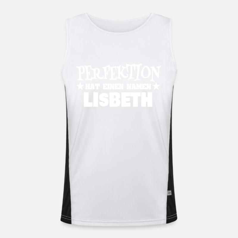 Gift for Lisbeth - Men's Functional Contrast Tank Top  - white/black