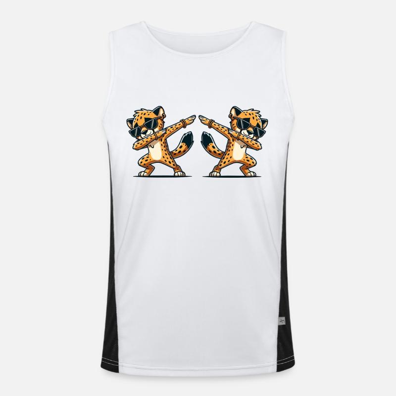 Gepard DAB Comic 2 - Men's Functional Contrast Tank Top  - white/black