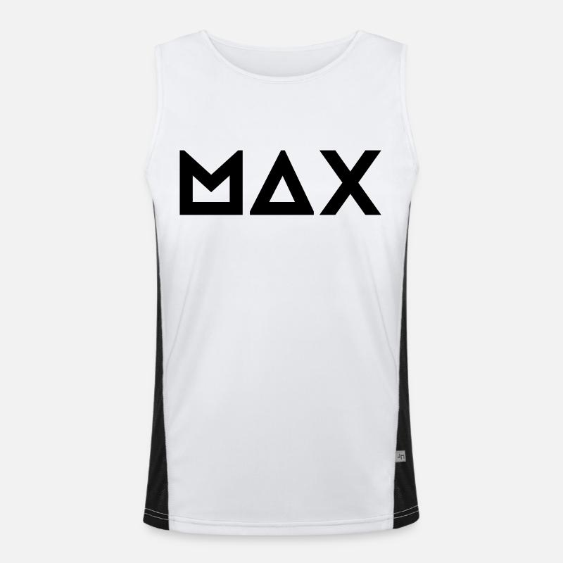 First name Max - Men's Functional Contrast Tank Top  - white/black