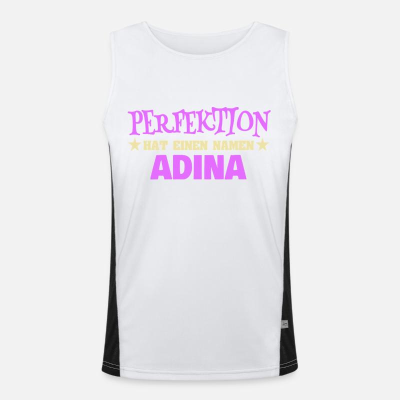 Gift for Ad - Men's Functional Contrast Tank Top  - white/black