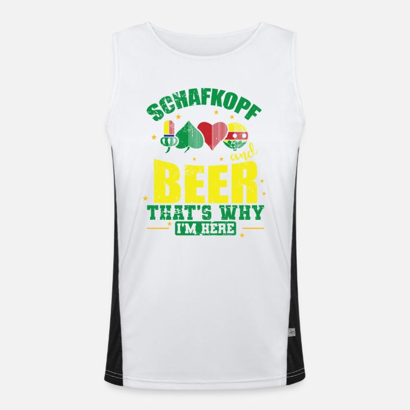 Schafkopf and Beer that’s why I’m here Funktionelles Kontrast-Tank Top für Männer 