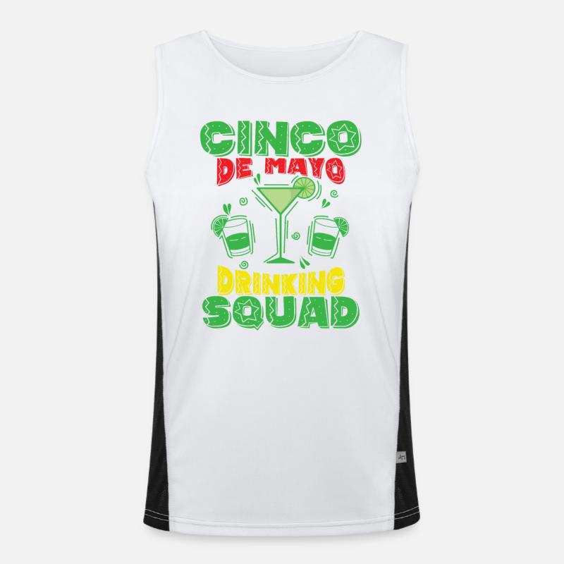 Cinco de Mayo Drinking Squad Feiertag Mexiko Funktionelles Kontrast-Tank Top für Männer 