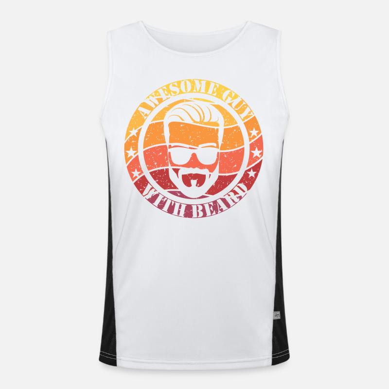 Awesome guy with beard Men's Functional Contrast Tank Top 