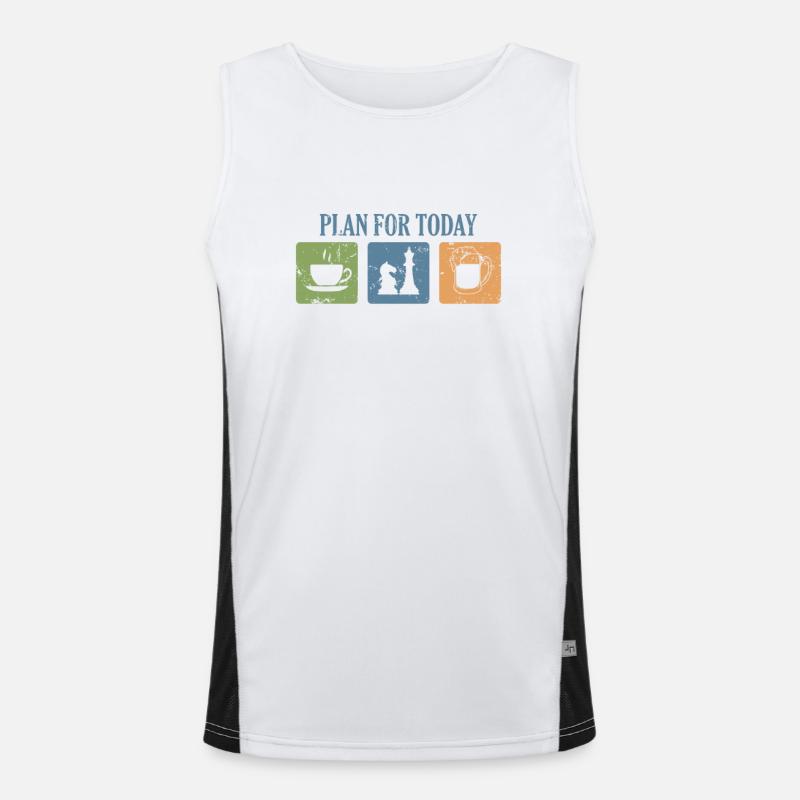 Plan for Today Chess Brain Teaser Men's Functional Contrast Tank Top 