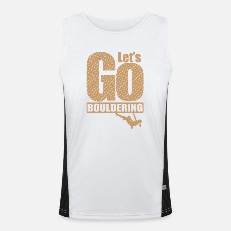 Let’s go Bouldering Hobby Klettern Ausdauer Funktionelles Kontrast-Tank Top für Männer 