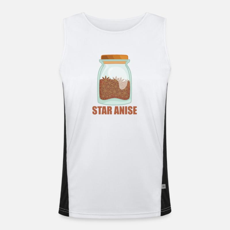 Star Anise Gewürz Geschmack Essen Kochen Funktionelles Kontrast-Tank Top für Männer 