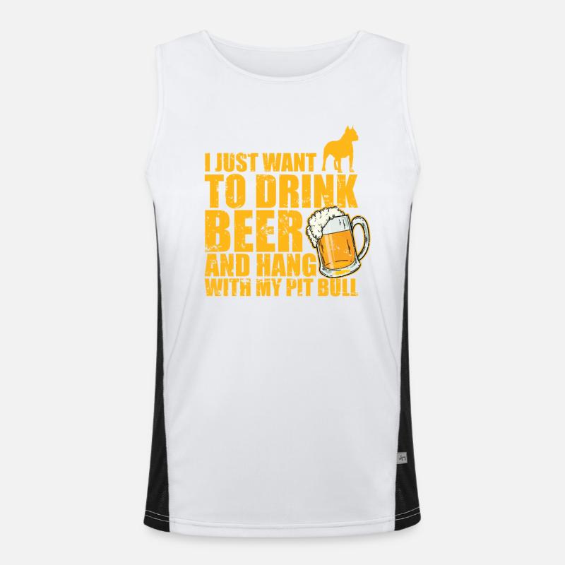 Il suffit de boire de la bière et de traîner avec mon pitbull Débardeur respirant contrasté Homme 