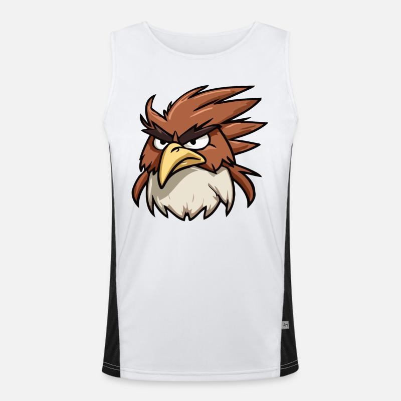 Funny Cartoon Eagle Head Illustration Men's Functional Contrast Tank Top 
