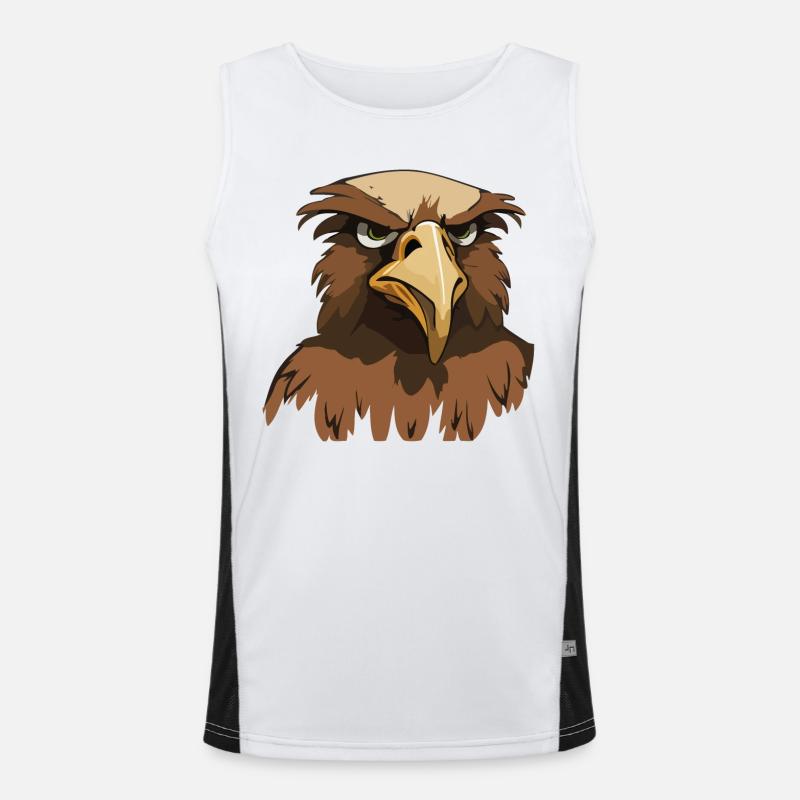 Funny Eagle Head Cartoon Illustration Men's Functional Contrast Tank Top 