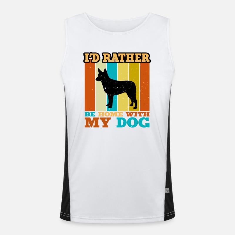 Australian Stumpy Tail Cattle Dog Silhouette Men's Functional Contrast Tank Top 